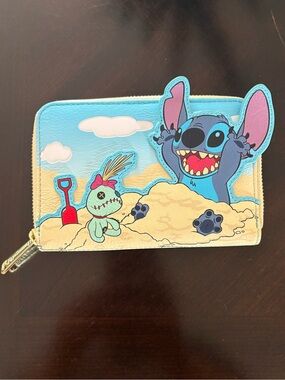 Disney Parks Loungefly Lilo & Stitch Beach Zip Around Wallet